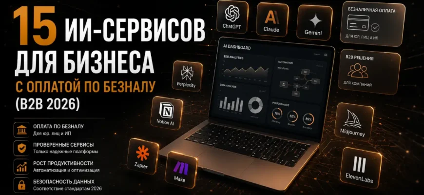 Каталог B2B ИИ-сервисов с оплатой по безналичному расчету для ООО и ИП
